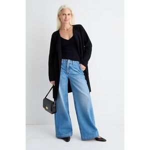 J. Crew Juliette Collarless Sweater Blazer in Black M